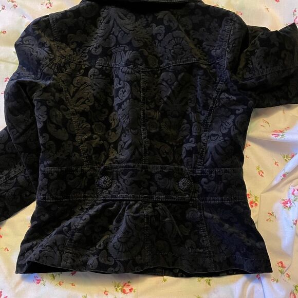 The Loft Brocade Black Velvet Blazer Women’s Size 4 Corporate Goth Victorian - Picture 4 of 5